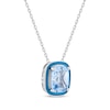 Thumbnail Image 2 of Cushion-Cut Sky Blue Topaz & Enamel Necklace Sterling Silver 18&quot;