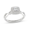 Thumbnail Image 1 of THE LEO First Light Diamond Princess-Cut Double Halo Engagement Ring 1/2 ct tw 14K White Gold