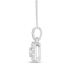 Thumbnail Image 2 of Diamond Cushion-Shaped Halo Necklace 1/2 ct tw 10K White Gold 18&quot;