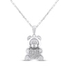 Thumbnail Image 1 of Teddy Bear Jewelry Collection Honoring St. Jude Diamond Heart Necklace 1/15 ct tw Sterling Silver 18&quot;