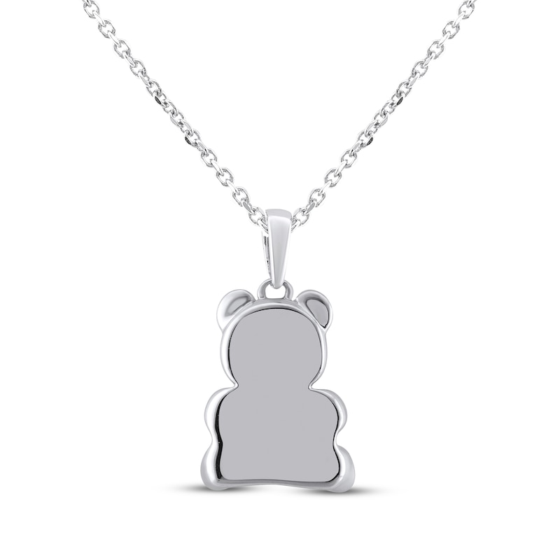 Main Image 3 of Teddy Bear Jewelry Collection Honoring St. Jude Diamond Heart Necklace 1/15 ct tw Sterling Silver 18&quot;