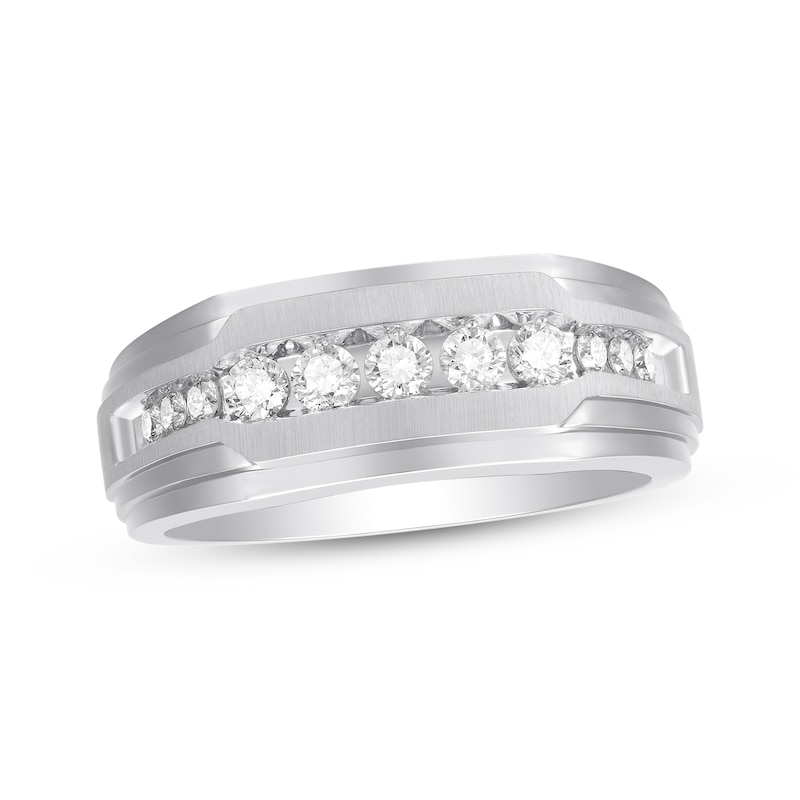 Men's Diamond Wedding Band 1/2 ct tw 10K White Gold