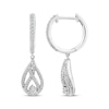 Thumbnail Image 1 of Love Ignited Diamond Flame Dangle Hoop Earrings 1/3 ct tw 10K White Gold