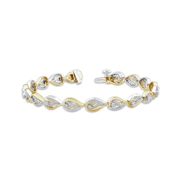 Love Ignited Diamond Flame Link Bracelet 3/4 ct tw 10K Two-Tone Gold 7&quot;