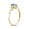 Thumbnail Image 1 of Oval-Cut Swiss Blue Topaz & Diamond Ring 1/10 ct tw 10K Yellow Gold