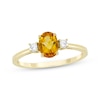 Thumbnail Image 1 of Oval-Cut Citrine & Diamond Ring 1/10 ct tw 10K Yellow Gold