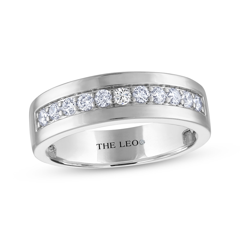 Men's THE LEO Diamond Wedding Band 1/2 ct tw 14K White Gold