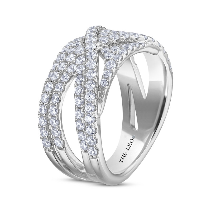 Main Image 2 of THE LEO Diamond Crossover Anniversary Band 1 ct tw 14K White Gold