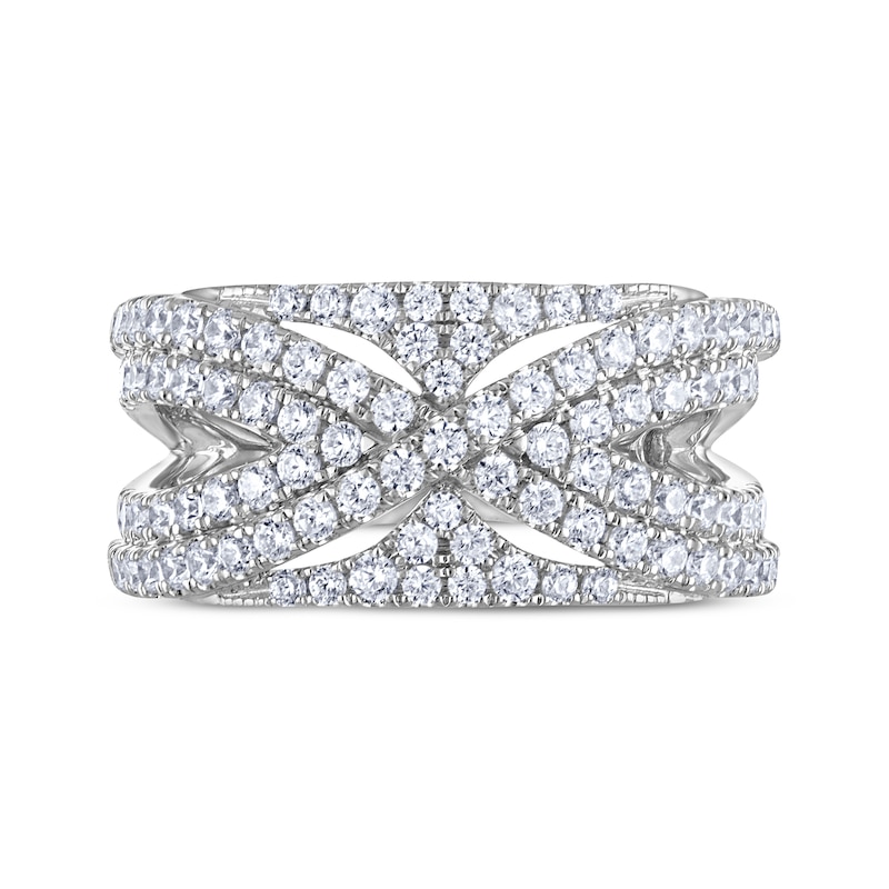 Main Image 3 of THE LEO Diamond Crossover Anniversary Band 1 ct tw 14K White Gold