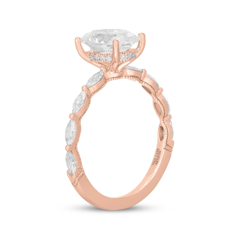 Main Image 2 of Neil Lane Artistry Oval-Cut Lab-Grown Diamond Engagement Ring 2-5/8 ct tw 14K Rose Gold