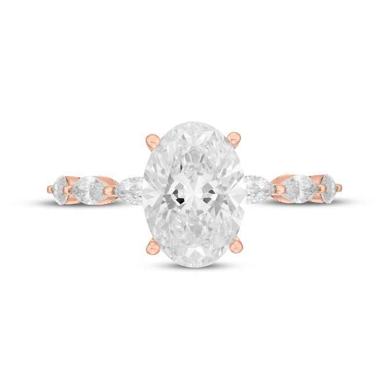 Main Image 3 of Neil Lane Artistry Oval-Cut Lab-Grown Diamond Engagement Ring 2-5/8 ct tw 14K Rose Gold