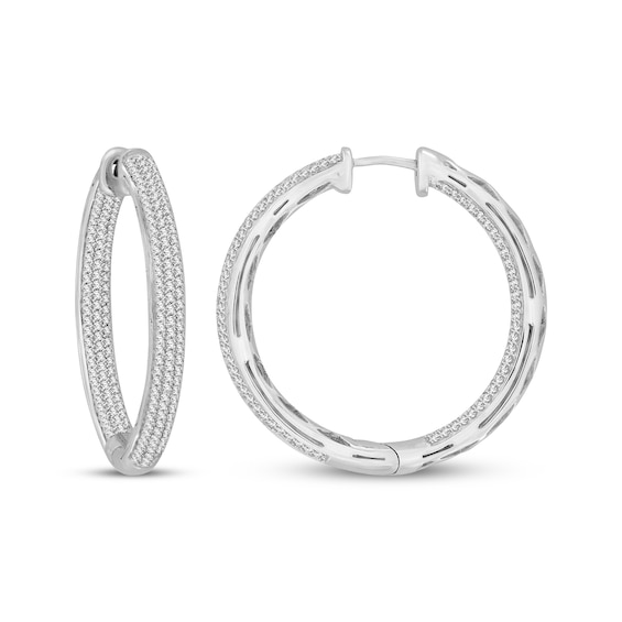 Diamond Pavé Inside-Out Hoop Earrings 1 ct tw 10K White Gold