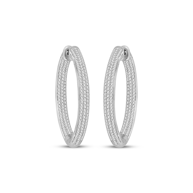 Main Image 2 of Diamond Pavé Inside-Out Hoop Earrings 1 ct tw 10K White Gold