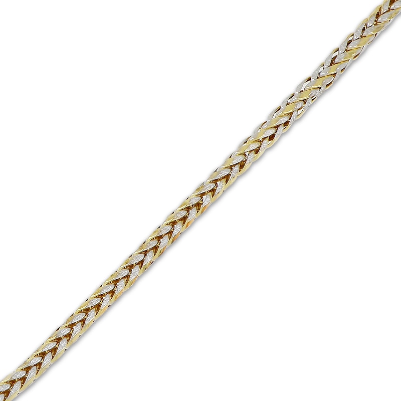 Main Image 3 of Diamond-Cut Hollow Wheat Chain Bracelet 3.5mm 10K Yellow Gold 8.5