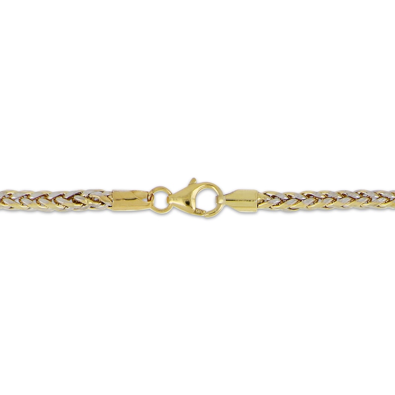 Main Image 4 of Diamond-Cut Hollow Wheat Chain Bracelet 3.5mm 10K Yellow Gold 8.5