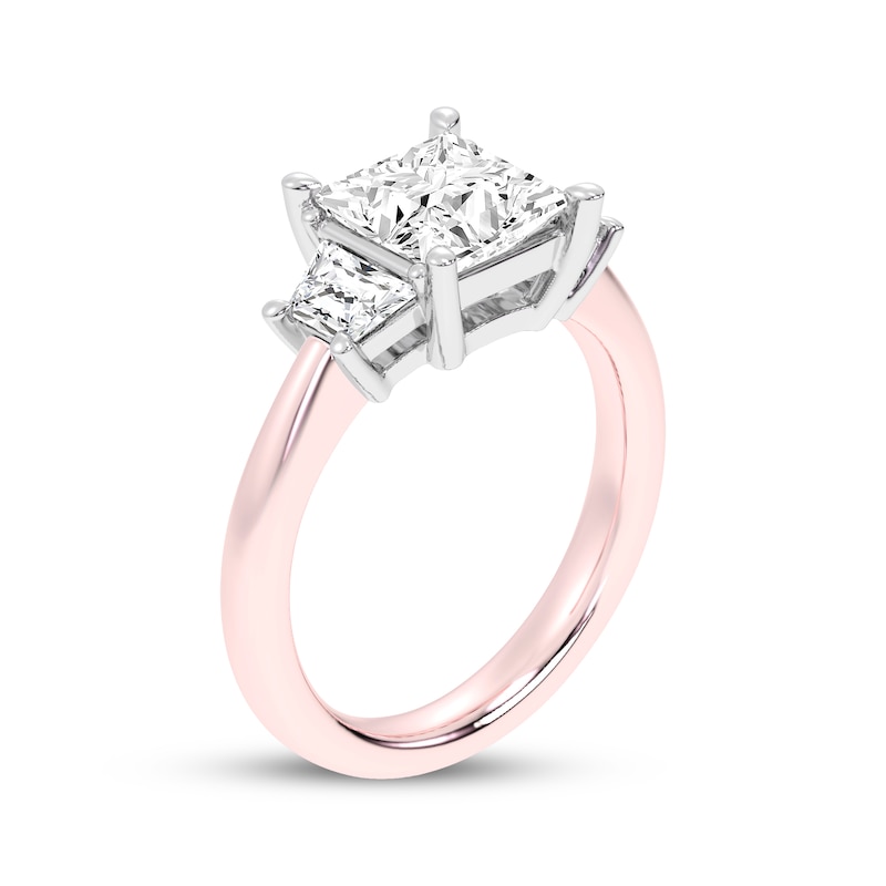 Lab-Grown Diamonds by KAY Princess-Cut Three-Stone Engagement Ring 2-3/4 ct tw 14K Two-Tone Gold