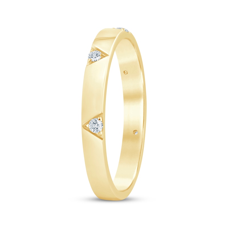 Main Image 2 of Diamond Triangle Anniversary Ring 1/10 ct tw 10K Yellow Gold