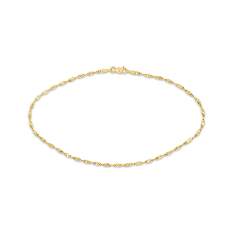 Main Image 1 of Solid Dorica Chain Anklet 10K Yellow Gold 10&quot;