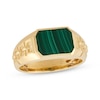 Thumbnail Image 1 of Men's Emerald-Cut Malachite Chain Link Ring 10K Yellow Gold