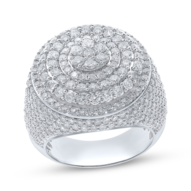 Main Image 1 of Men's Lab-Grown Diamonds by KAY Circle Stepped Ring 5-1/4 ct tw 10K White Gold