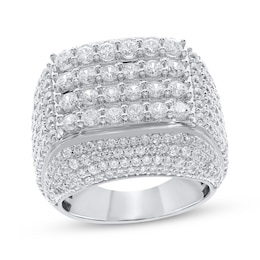 Men's Lab-Grown Diamonds by KAY Multi-Row Ring 6 ct tw 10K White Gold