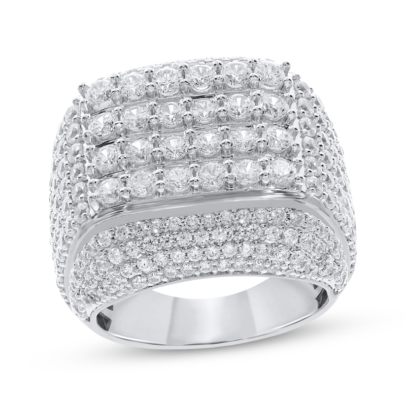 Main Image 1 of Men's Lab-Grown Diamonds by KAY Multi-Row Ring 6 ct tw 10K White Gold