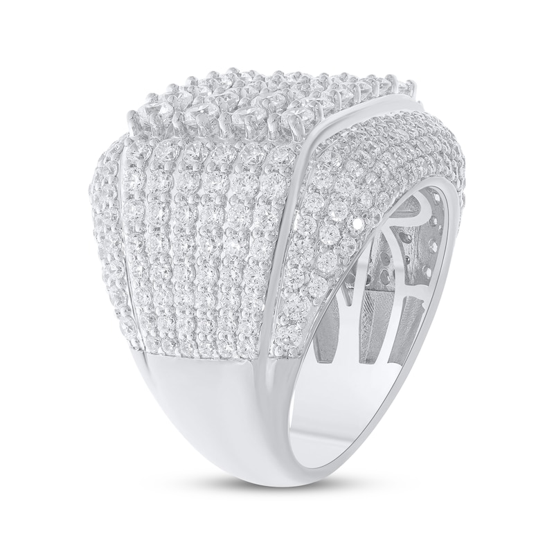 Main Image 2 of Men's Lab-Grown Diamonds by KAY Multi-Row Ring 6 ct tw 10K White Gold