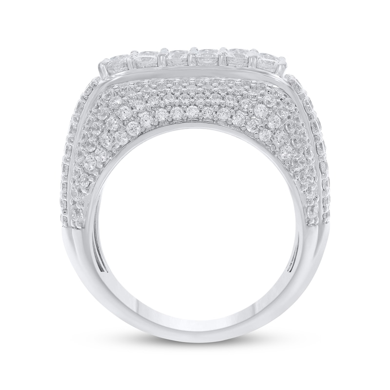 Main Image 3 of Men's Lab-Grown Diamonds by KAY Multi-Row Ring 6 ct tw 10K White Gold