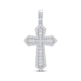 KAY Lab-Grown Diamonds Gothic Cross Charm 2 ct tw 10K White Gold