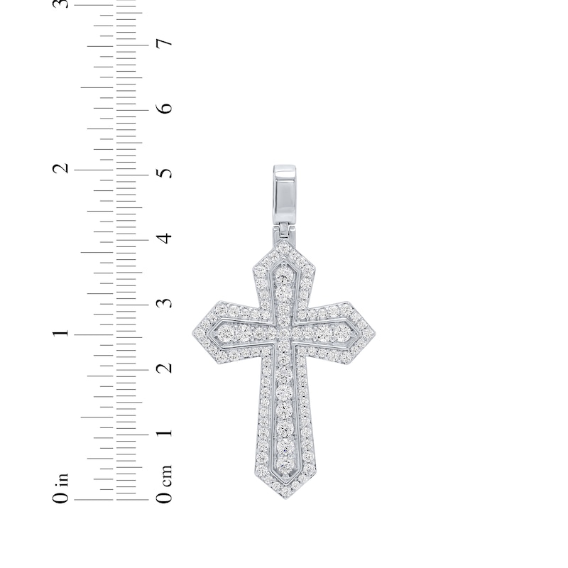 Main Image 4 of Lab-Grown Diamonds by KAY Gothic Cross Charm 2 ct tw 10K White Gold