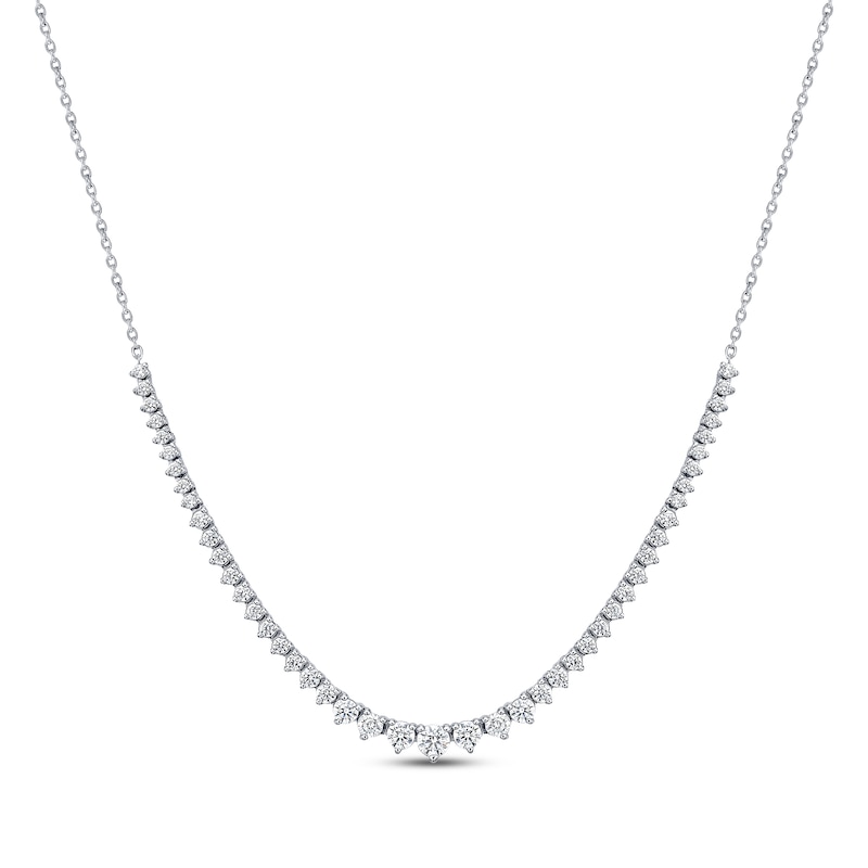 Main Image 1 of Lab-Grown Diamonds by KAY Riviera Necklace 1 ct tw 10K White Gold 17&quot;