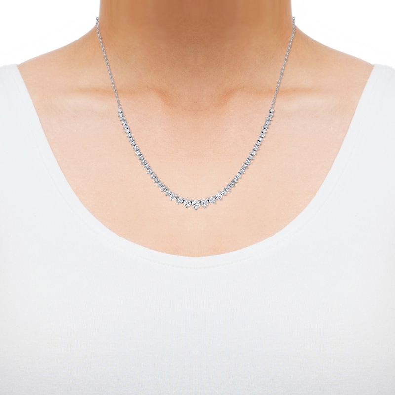 Main Image 3 of Lab-Grown Diamonds by KAY Riviera Necklace 1 ct tw 10K White Gold 17&quot;