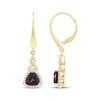 Thumbnail Image 3 of Trillion-Cut Lab-Created Alexandrite & White Lab-Created Sapphire Drop Earrings 10K Yellow Gold