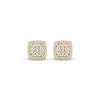 Thumbnail Image 2 of Multi-Diamond Cushion Halo Stud Earrings 1/5 ct tw 10K Yellow Gold