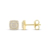 Thumbnail Image 3 of Multi-Diamond Cushion Halo Stud Earrings 1/5 ct tw 10K Yellow Gold