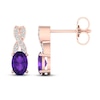 Thumbnail Image 4 of Amethyst & Diamond Earrings 1/15 ct tw 10K Rose Gold