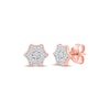 Thumbnail Image 1 of Multi-Diamond Curved Hexagon Stud Earrings 1/6 ct tw 10K Rose Gold