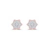 Thumbnail Image 2 of Multi-Diamond Curved Hexagon Stud Earrings 1/6 ct tw 10K Rose Gold