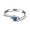 Thumbnail Image 3 of Blue & White Diamond Three-Stone Promise Ring 1/3 ct tw Sterling Silver