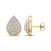 Thumbnail Image 3 of Multi-Diamond Teardrop Double Frame Stud Earrings 1/2 ct tw 10K Yellow Gold