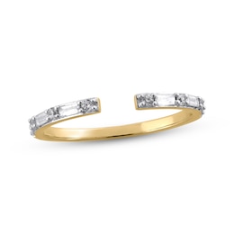 STUDIO BY KAY Baguette & Round-Cut Diamond Deconstructed Ring 1/5 ct tw 10K Yellow Gold