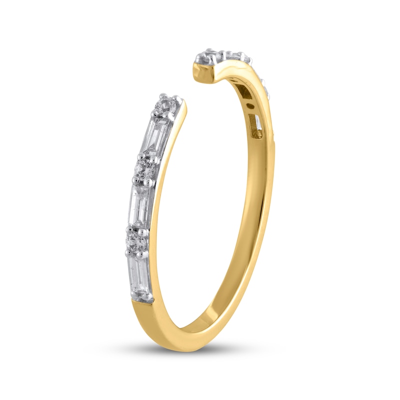 Main Image 2 of STUDIO BY KAY Baguette & Round-Cut Diamond Deconstructed Ring 1/5 ct tw 10K Yellow Gold