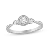 Thumbnail Image 1 of Diamond Heart Sides Promise Ring 1/10 ct tw Sterling Silver