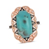 Thumbnail Image 1 of Le Vian Cushion-Cut Peacock Aquaprase Scalloped Ring 1/3 ct tw Diamonds 14K Strawberry Gold Size 7