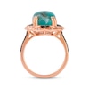 Thumbnail Image 2 of Le Vian Cushion-Cut Peacock Aquaprase Scalloped Ring 1/3 ct tw Diamonds 14K Strawberry Gold Size 7