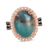 Thumbnail Image 1 of Le Vian Oval-Cut Peacock Aquaprase Ring 5/8 ct tw Diamonds 14K Strawberry Gold Size 7