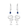 Thumbnail Image 2 of Le Vian Vault Sapphire Snake Dangle Earrings 1/6 ct tw Diamonds 14K Vanilla Gold