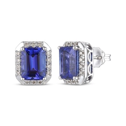 Le Vian Emerald-Cut Tanzanite Earrings 1/5 ct tw Diamonds 14K Vanilla Gold