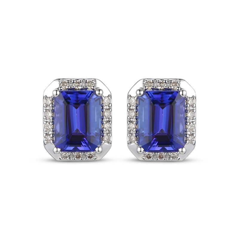 Main Image 2 of Le Vian Emerald-Cut Tanzanite Earrings 1/5 ct tw Diamonds 14K Vanilla Gold