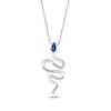 Thumbnail Image 1 of Le Vian Pear-Shaped Blue Sapphire Snake Necklace 1/8 ct tw Diamonds 14K Vanilla Gold 19&quot;